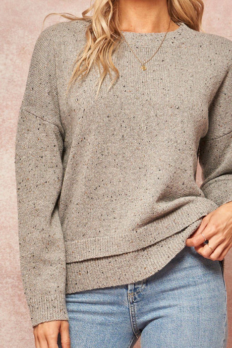 A Multicolor Knit Sweater Grey