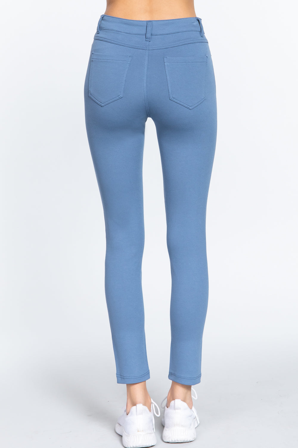 5-pockets Shape Skinny Ponte Mid-rise Pants Blue