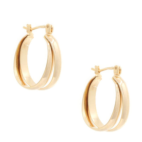 Sodajo Double Oval Hoop Gold Dipped Earring